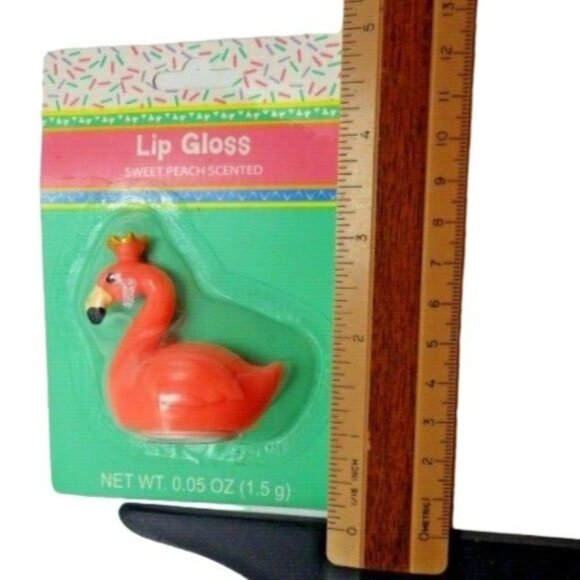 Royal Pink Flamingo Sweet Peach Scented Lip Gloss - Picture 4 of 4